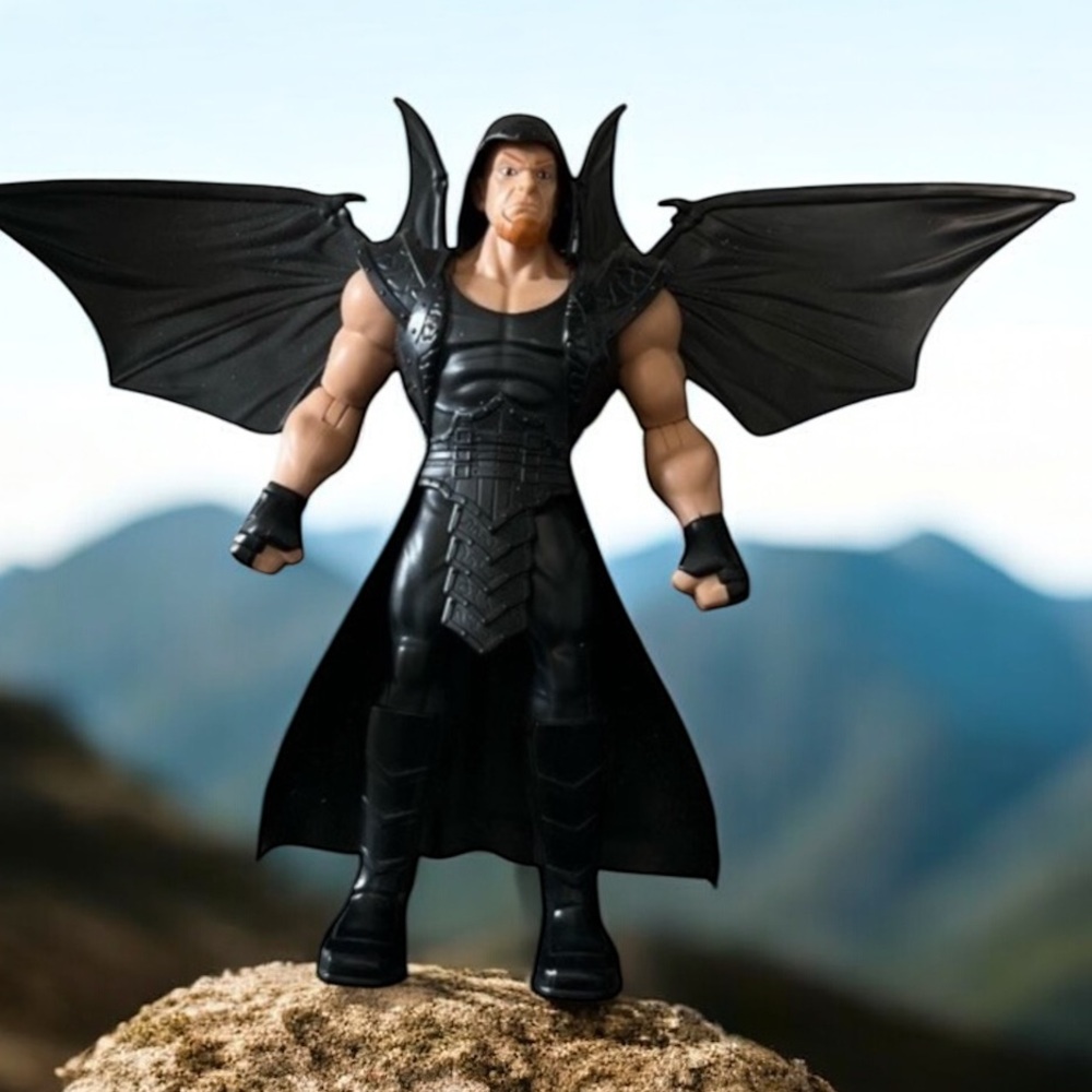 WWE Undertaker 12" Action Figure‎ 2014 Mattel Black Armor Cape Wings Loose
